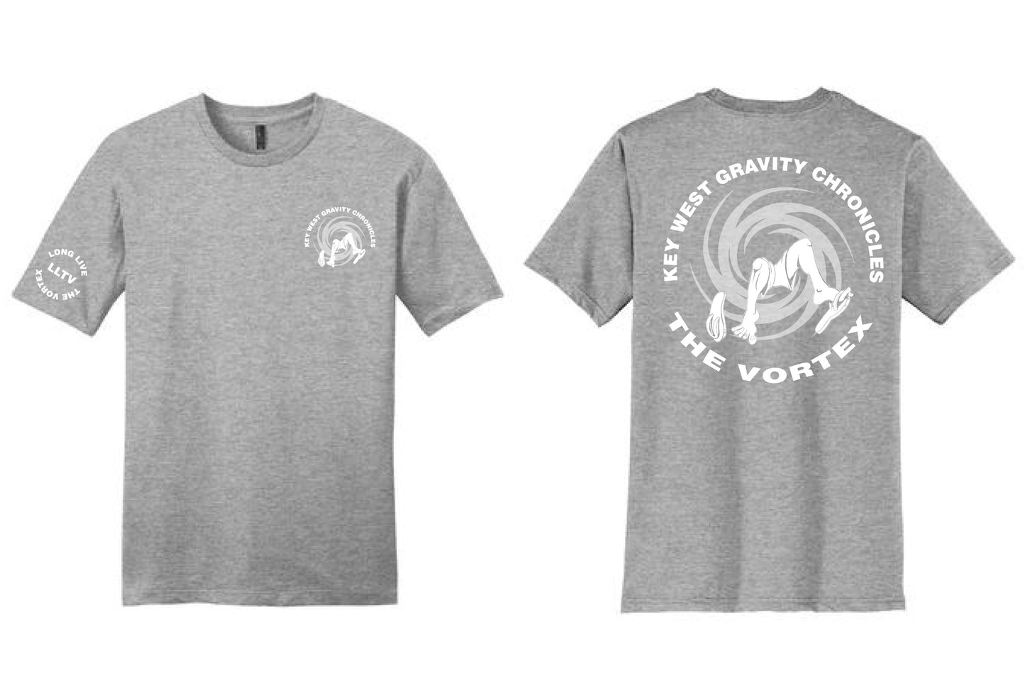 Key West Gravity Chronicles Classic Vortex T-Shirt - Men's 100% Cotton - Heather Grey